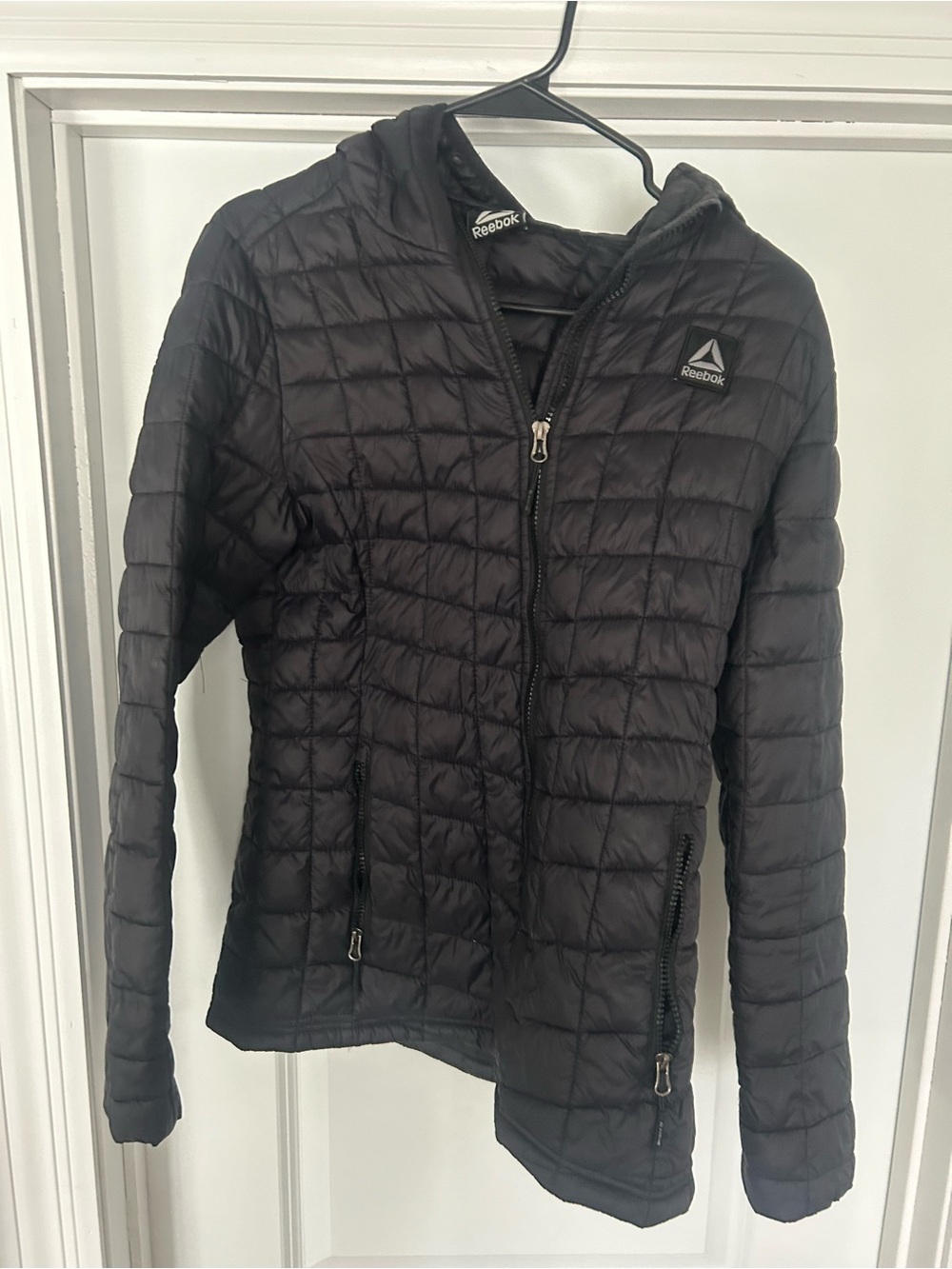 Reebok Women's Black Quilted Hooded Puffer Jacket